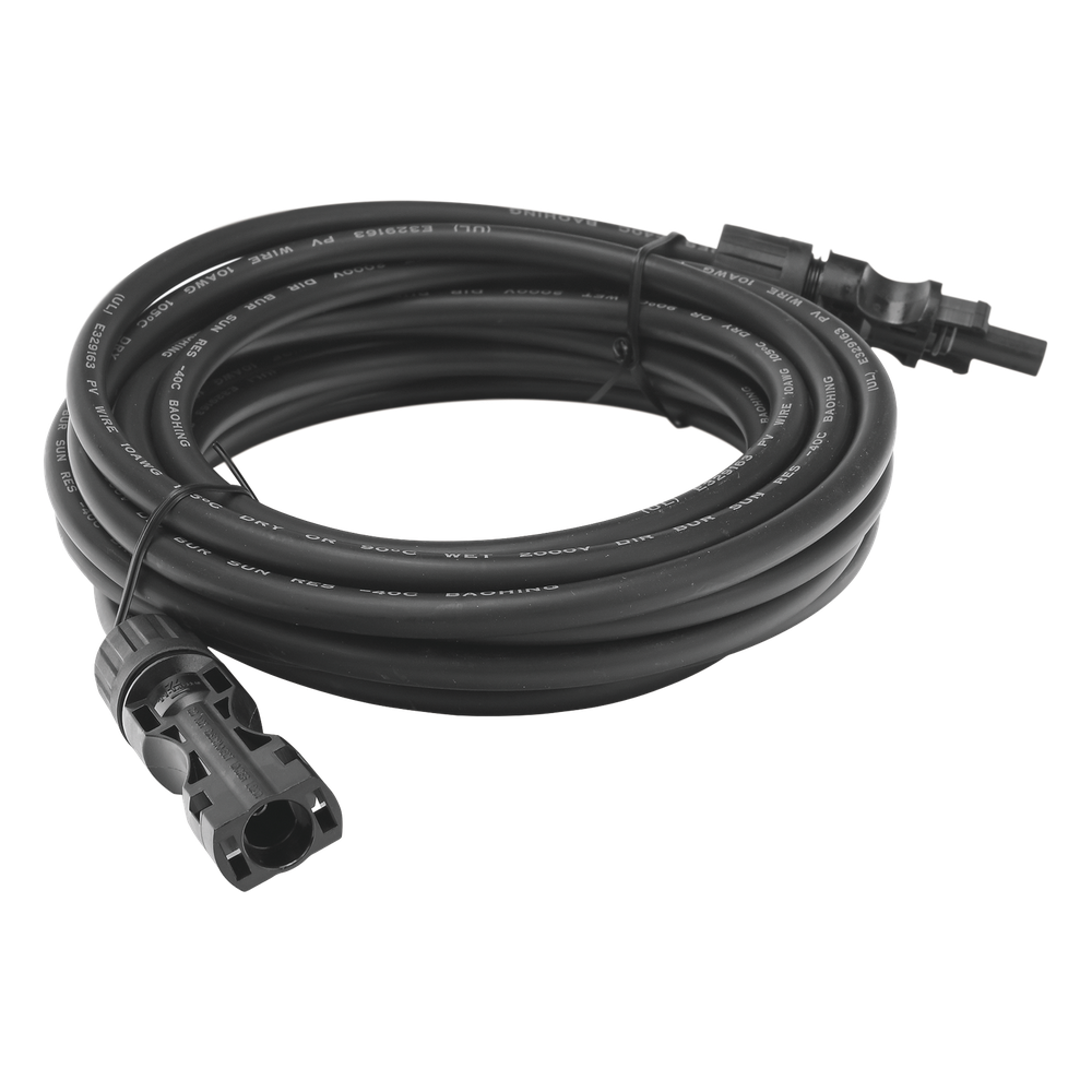 Cable Fotovoltaico 2.5 m, Negro, Calibre 10 AWG con Terminales MC4 en Ambos Extremos