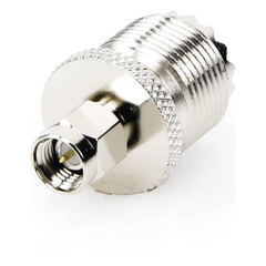 Adaptador en Línea, de Conector SMA Macho a UHF Hembra (SO-239), Níquel/ Oro/ Teflón.