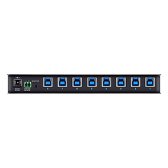 Conmutador de Uso Compartido USB 3.2 Gen 1 Industrial | 8 Puertos para Computadoras | 4 Puertos para Dispositivos | 5 Gbps | Selección por Botón, RS-232/485 o Remoto | Power on Detection | Carcasa de Metal | Montaje en Pared