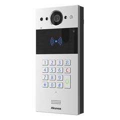 Videoportero SIP / Teclado y Lector de Tarjeta / Notificación App / Notificación Llamada Telefónica / Configuración en la Nube / POE / IP65 / Cámara de 2 MP / NFC / PIN Temporal para Visitas / Control de 2 Puertas