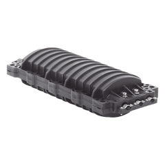 Caja de Distribución de Fibra Óptica Horizontal, hasta 96 Empalmes, Exterior IP68, 3 Puertos de Entrada y Salida