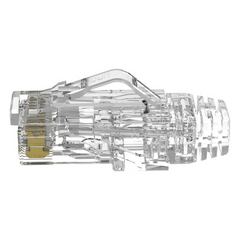 Plug RJ45 Cat6/6A, Para Cable UTP de Calibre 28 AWG (Diámetro Reducido), Chapado en Oro de 50 Micras, Paquete de 100 Piezas