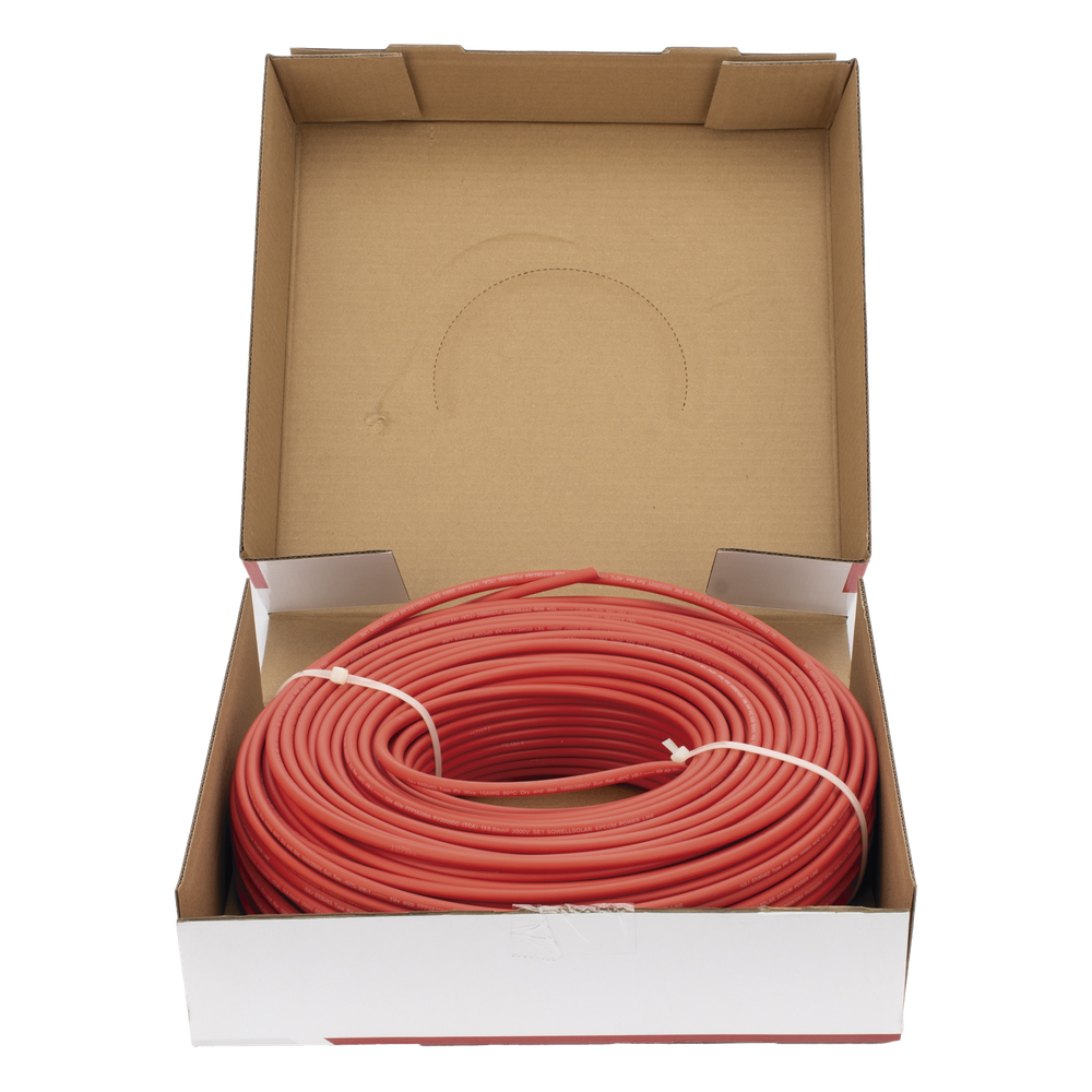 Cable Fotovoltaico Rojo / Cobre Estañado / 6 mm² (10 AWG) / 2000V / Rollo 100m / UL 4703 y TUV