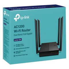 Router Inalámbrico AC 1200 / Doble Banda MU-MIMO / 1 puerto WAN 10/100/1000 Mbps / 4 puertos LAN 10/100/1000 Mbps / Compatible con EasyMesh / Administración Web o App Tether