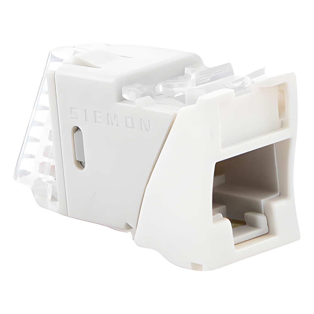 Jack Ultramax Cat6, UTP, Montaje Híbrido en Placa de Pared (Plano y Angulado), Color Blanco, Punch Down