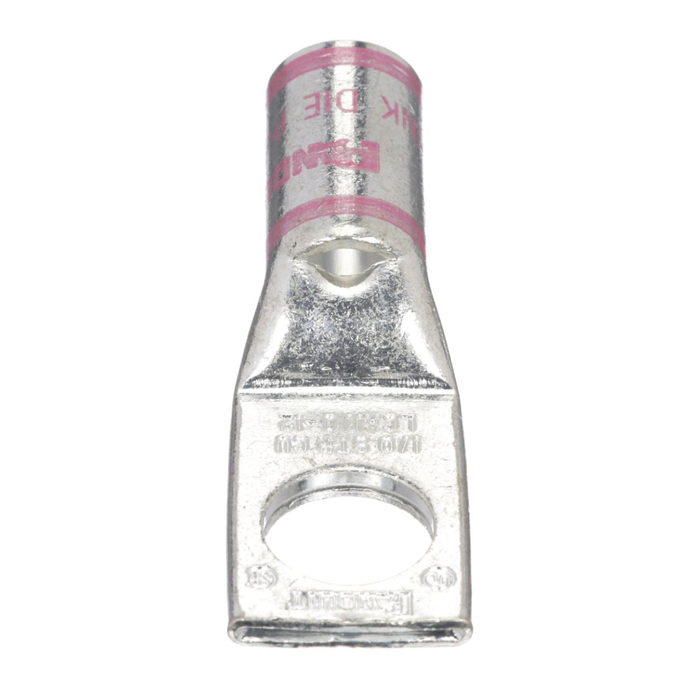 Zapata de compresión LCA1/0-12-X, para cal. 1/0 Awg, Barreno para tornillo prisionero de 1/2, 1 Pz
