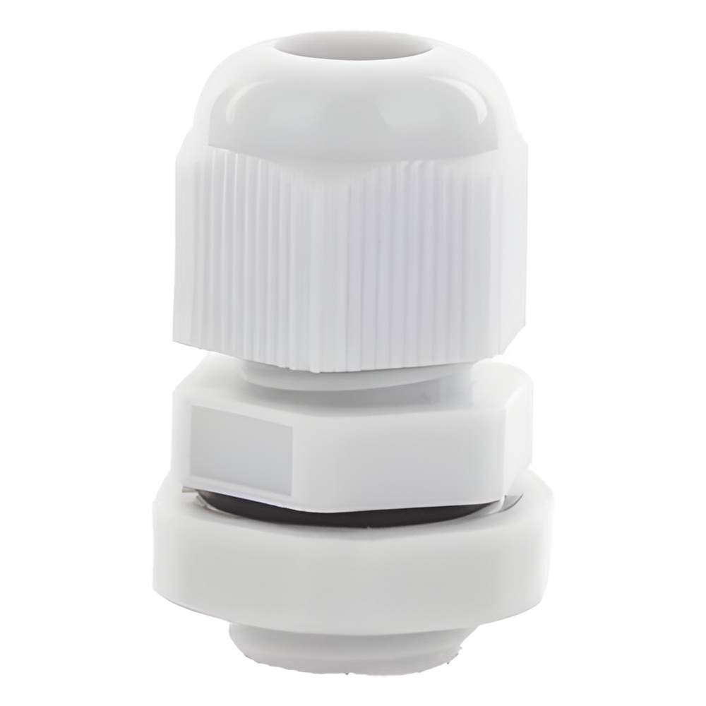 Conector Plástico Gris  Tipo Glándula para Cable de 3.5 a 6 mm de Diámetro.