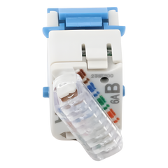 Jack Ultramax Cat6a, Utp, Tipo Keystone, Color Azul, Punch Down