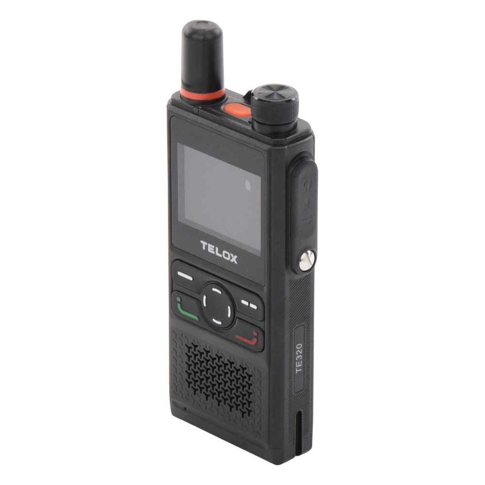 Radio PoC 4G LTE TELOX TE320 / Audio 3W con Cancelación de Ruido / IP67 Resistente a Agua y Polvo / Batería 4000 mAh (48 hrs) / Doble SIM LTE Global / Pantalla 2" / Compatible TASSTA y NXRadio