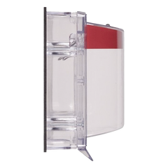 Cubierta Protectora de Policarbonato Serie Stopper IIÆ, Con Bocina, Con Espaciador, Montaje Empotrado, Etiqueta en Español, IP54
