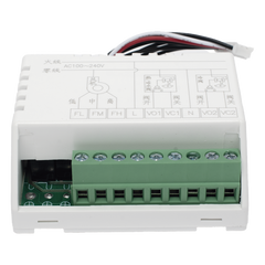 Controlador de temperatura de pared para fan coil de 2 o 4 tubos, salida on/off para válvula, control de ventilador manual o automático