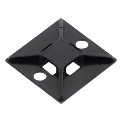 Montaje-Sujetador Para Cable de 4 vías, con Adhesivo Acrilico, 25.4 x 25.4mm (1in x 1in), Color Negro, Uso en Exterior, 1 pieza