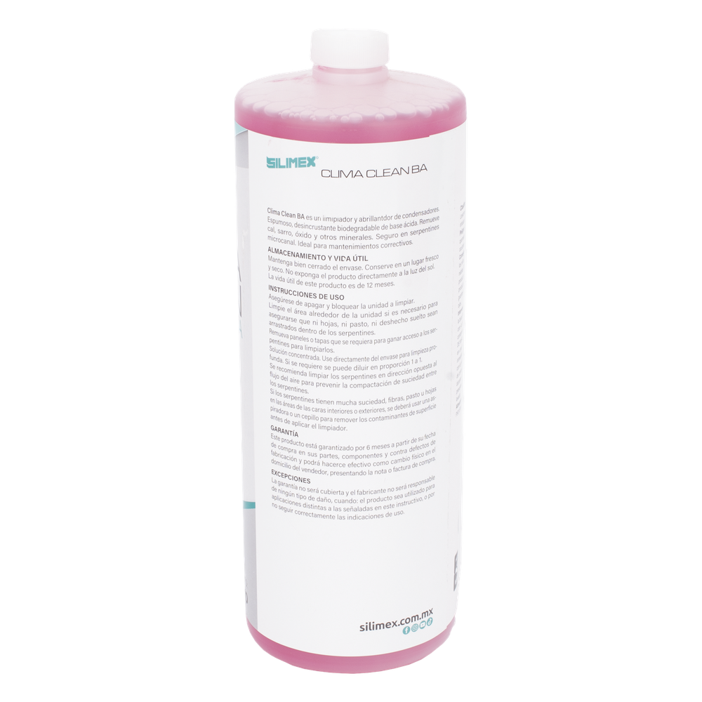CLIMA CLEAN BA Limpiador Espumoso, Biodegradable y a Base de Acida que Garantiza una Limpieza Profunda y Profesional en Serpentines de Minisplits, Mejorando su Eficiencia y Prolongando su Vida Útil