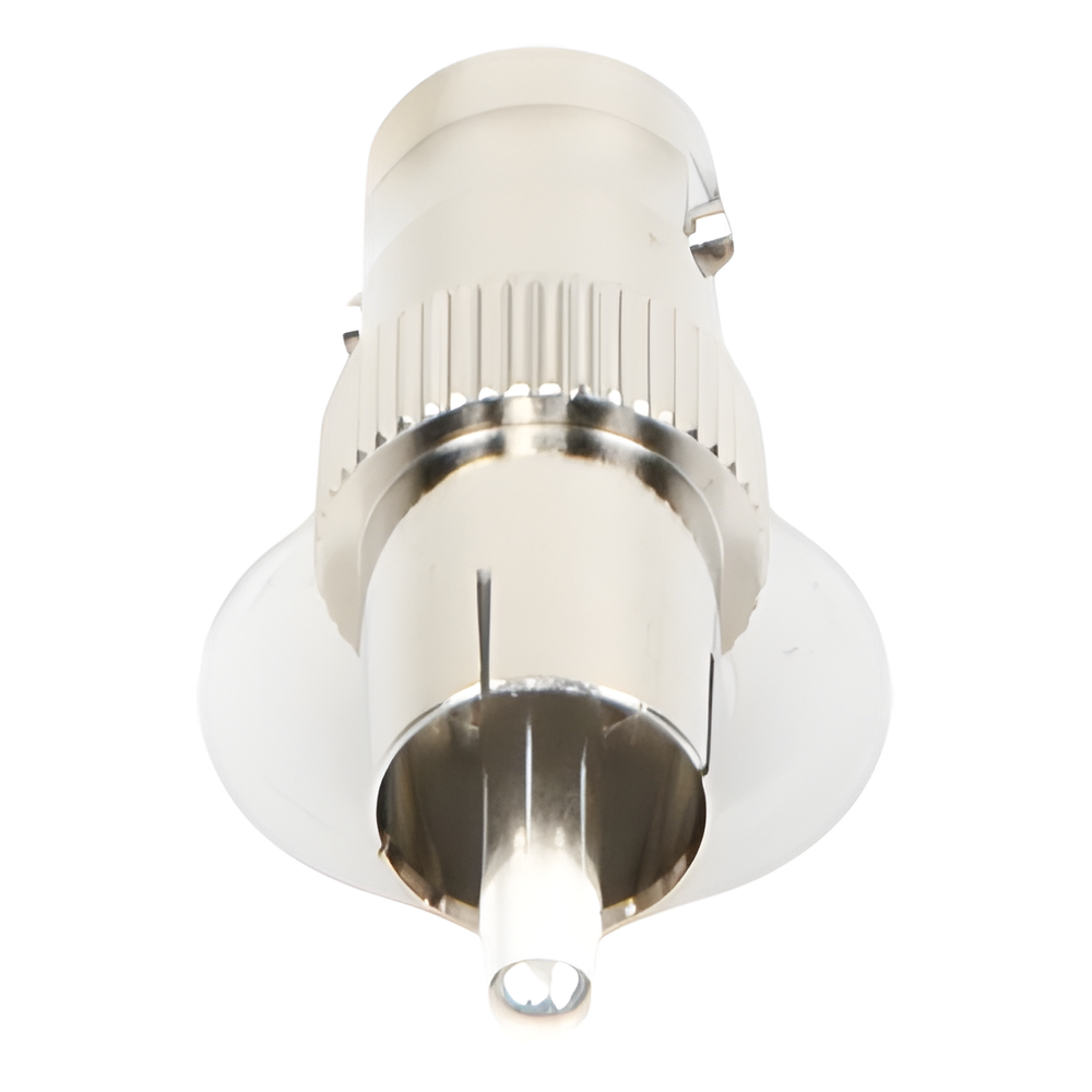 Adaptador de BNC Hembra a RCA Macho en 50 Ohm para Fono, uso en Aplicaciones de Audio-Video, Níquel/ Plata/ Delrin.