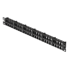 Panel de Parcheo Modular de Alta Densidad, Keystone (Sin Conectores), Identificación con Etiqueta Adhesiva, de 48 Puertos en 1 UR