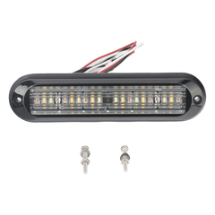 Luz Auxiliar, Ultra Brillante, IP67, 18 LEDs, Tricolor, Color Rojo/Claro/Ambar, con mica transparente y bisel negro