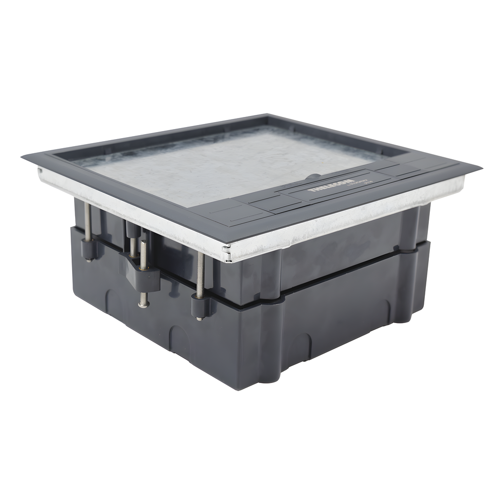 Caja de Piso para Dos Módulos Universales (Socket M2), para Alimentación Eléctrica y Redes de Datos (11000-33401) No Incluye Faceplates