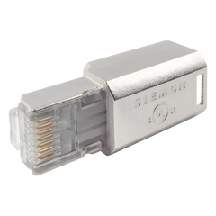 Plug RJ45 Cat6A Blindado, Terminación en Campo, Compatible con Todas las Categorías, con Clip Protector de Seguro