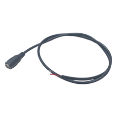 Cable con Conector Macho (Pigtail) / Forro Negro | Alimentación para Vcc con Puntas Libres | Polarizado | Largo 22 cm (8.66 Pulgadas) | Calibre 22AWG.