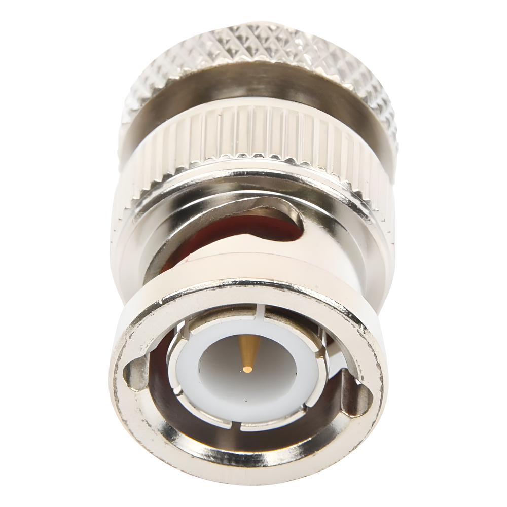 Adaptador en Línea de Conector SMA Hembra a BNC Macho, Níquel/ Oro/ Teflón.