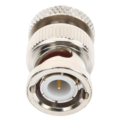 Adaptador en Línea de Conector SMA Hembra a BNC Macho, Níquel/ Oro/ Teflón.