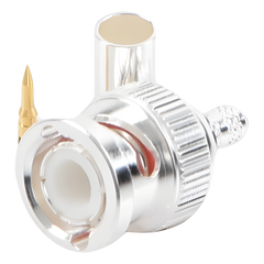 Conector BNC Macho de Anillo Plegable para Cable LP-142, LP-195, LMR-195, RG-58/U, RG-142/U, Plata/Oro/Teflón.