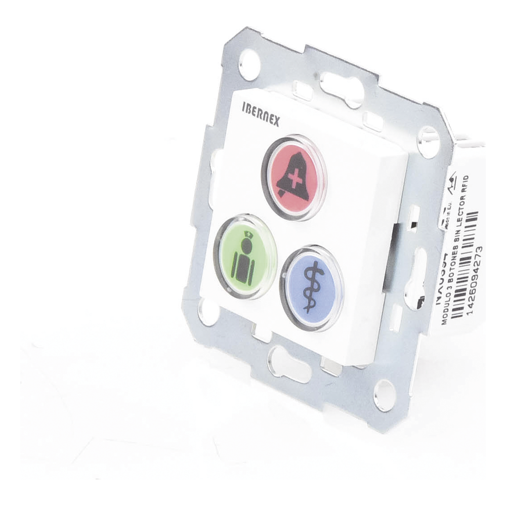 Modulo de 3 Botones iluminados para habitación de Hospital / Alarma / Cancelar y Código Azul / BUS RS485 / Compatible con NX0019/B, NX1021 Y NX0015