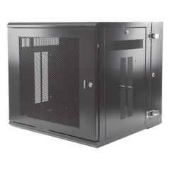 Gabinete PanZone de Montaje en Pared, de 19in, Puerta Ventilada, 12 UR, 635mm de Profundidad, Color Negro
