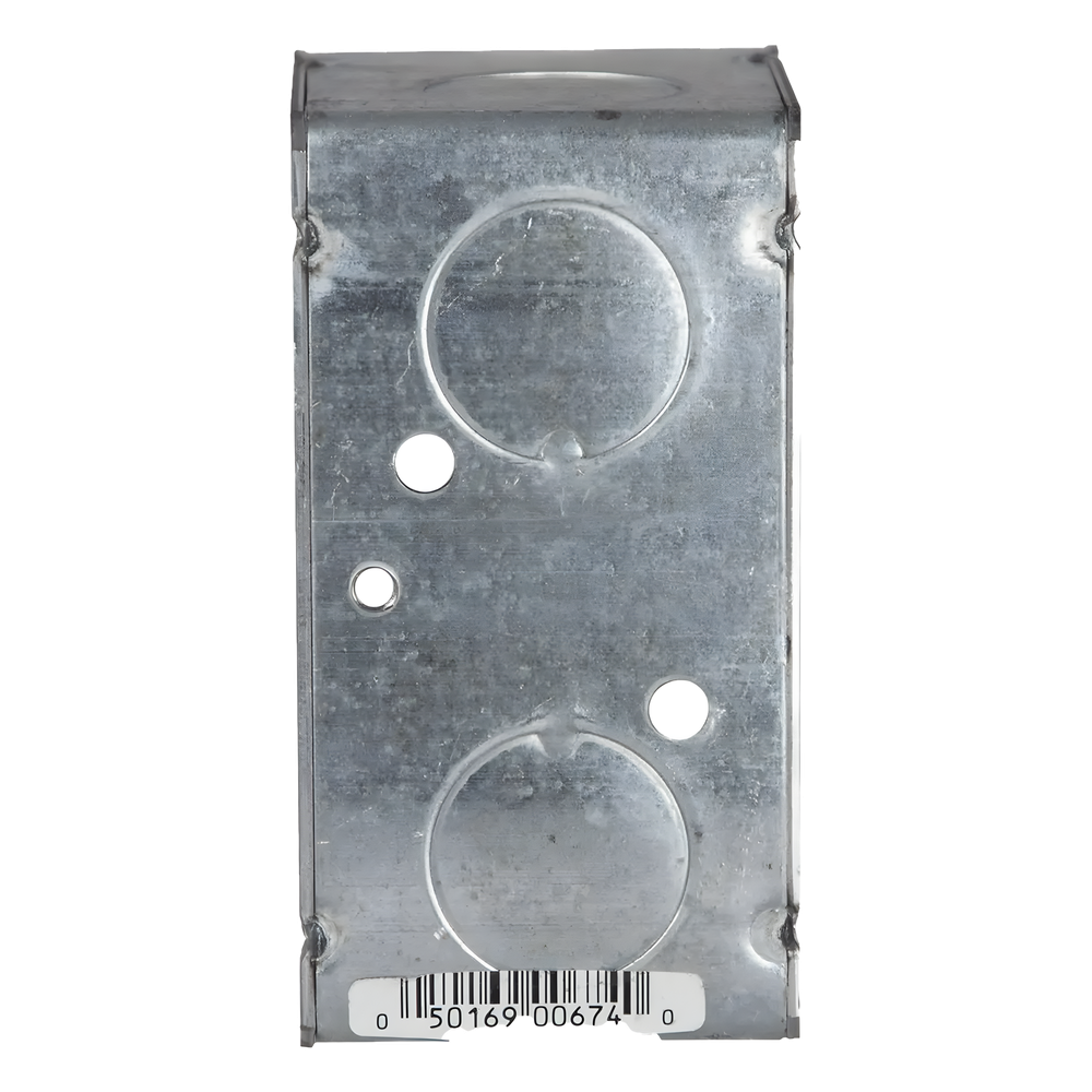 Caja (Chalupa) 4x2"/ Profundidad 2-1/8"/ 8 Entradas de 3/4"/Soldada