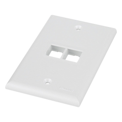 Placa de Pared Vertical, Salida Para 2 Puertos Keystone, Color Blanco