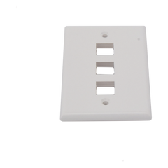 Placa de Pared de 3 Puertos, Keystone, Color Blanco