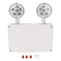 SFWMC / Luz de Emergencia LED / Montaje Universal Pared-Techo-Lateral / 600 lm / 3W / 120-277 VAC / Batería de Respaldo 6V 4.5Ah