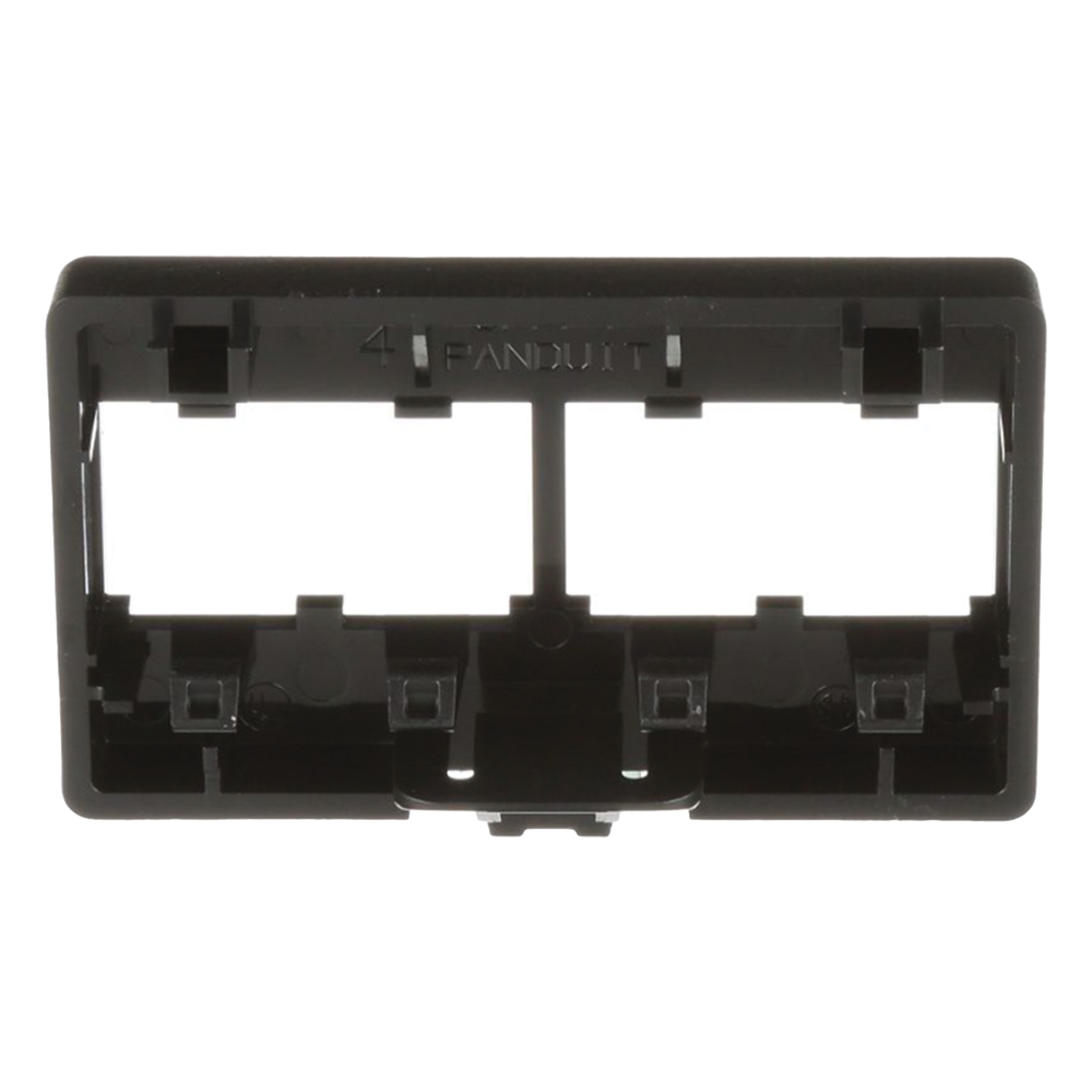 Placa de Mobiliario Modular Estándar, Salidas Para 4 Puertos Mini-Com, Color Negro