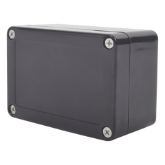 Gabinete Plástico Negro para Exterior (IP65) de 100 x 68 x 50 mm Cierre por Tornillos.
