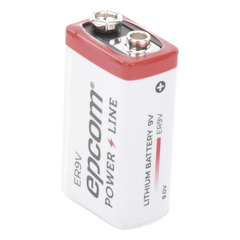 Batería de Litio 9V / 1200 mAh / Cloruro de Tionilo / No Recargable / Operación -60°C a +85°C / Acero Inoxidable