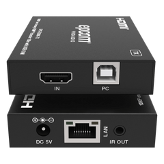 Extensor HDMI con KVM | Sobre IP | Transmisión hasta 150m | Cat5e/6 | HDCP 1.4 | 1080p | Control IR | Compatible con Switch 1G