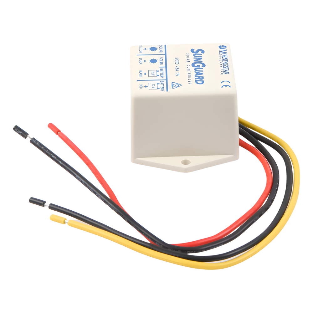 Controlador de Carga Solar PWM SunGuard 4.5 A / 12 VCC / Compensación de Temperatura / 100% Estado Sólido / -40°C a +85°C