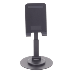 Soporte para Teléfono Celular Giratorio | 360° de Rotación | Angulo Ajustable | Altura Ajustable 17-20cm  | Antideslizante | Ejes Giratorios de Alta Precisión| Plegable | Aluminio | Color Gris
