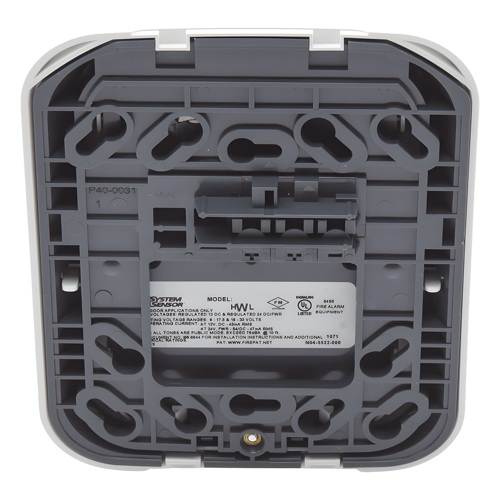 Sirena de pared para sistema de notificación de incendio, 12/24 Vcc automático, 88+ dB(A), Serie L