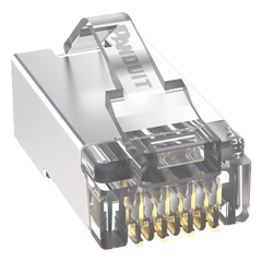 Plug RJ45 Cat5e Blindado, Para Cable UTP de Calibres 24-26 AWG, Chapado en Oro de 50 Micras, Paquete de 100 Piezas