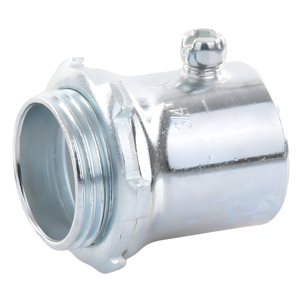 Conector 1" (25mm) pared delgada con tornillo tipo americano galvanizado etiqueta verde