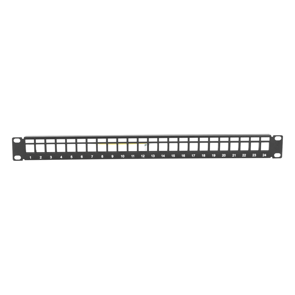 Patch Panel Modular Blindado (STP) de 24 Puertos, con Barra para Organizar Cable