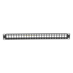 Patch Panel Modular Blindado (STP) de 24 Puertos, con Barra para Organizar Cable