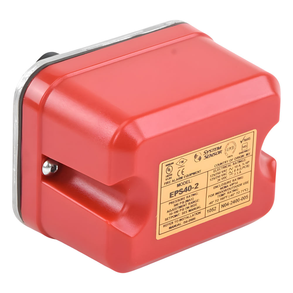 Interruptor de Supervisión de Presión de Agua, Respuesta Ajustable de 10 a 100 PSI, con Doble Relevador