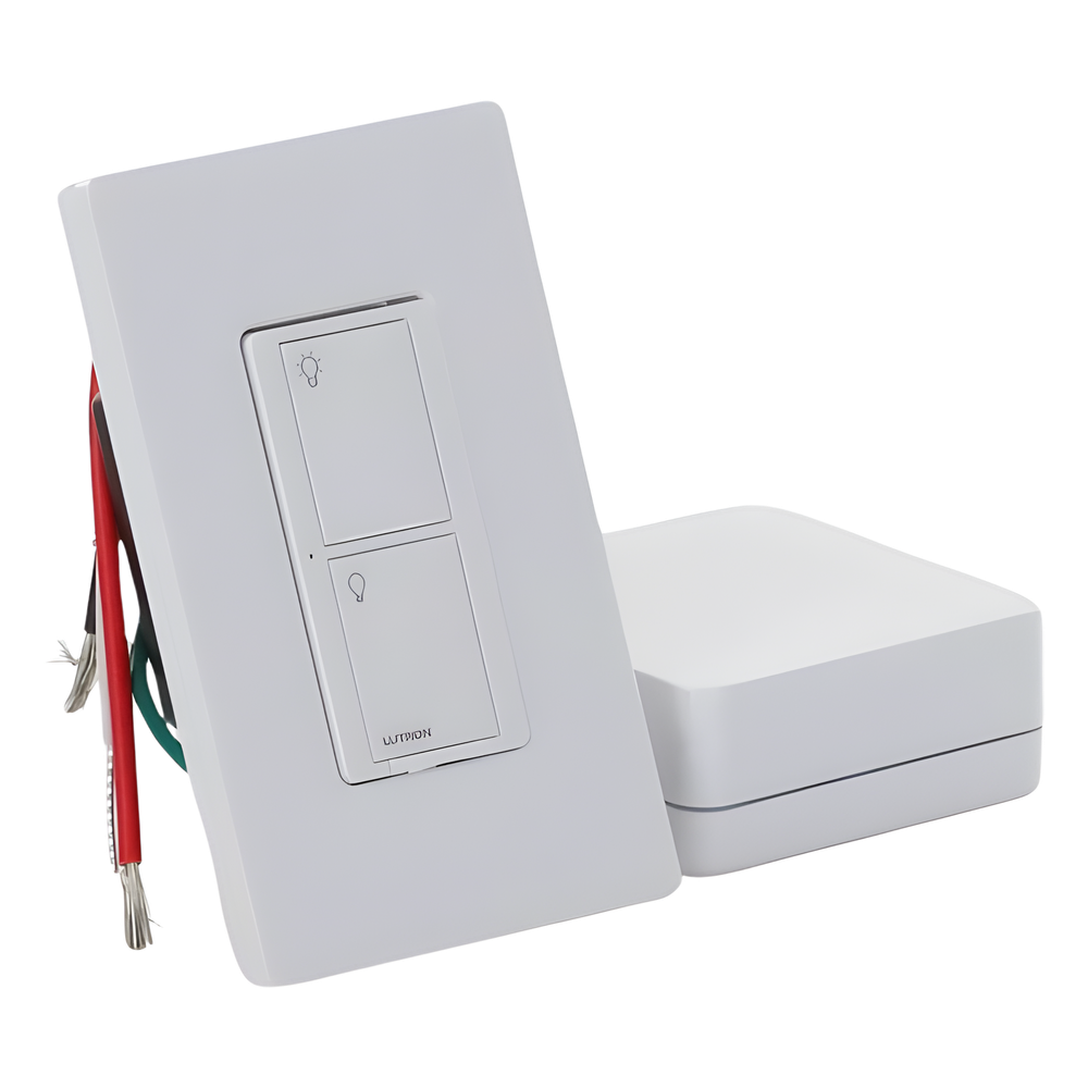 Kit de inicio Caseta Wireless con hub Smart Bridge, interruptor on/off inteligente de 5 A con neutro y placa Claro, control por app y asistentes de voz