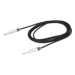 Cable de Audio | Plug 1/4 in a Plug 1/4 in Mono | Carcasa Cromada | Conectores Seetronic | Ideal para Instrumentos | Longitud 3m