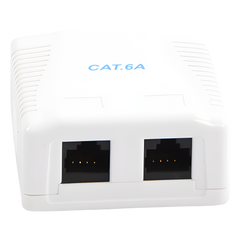 Caja de Pared con 2 Puertos, Incluye 2 Jacks UTP Cat6A