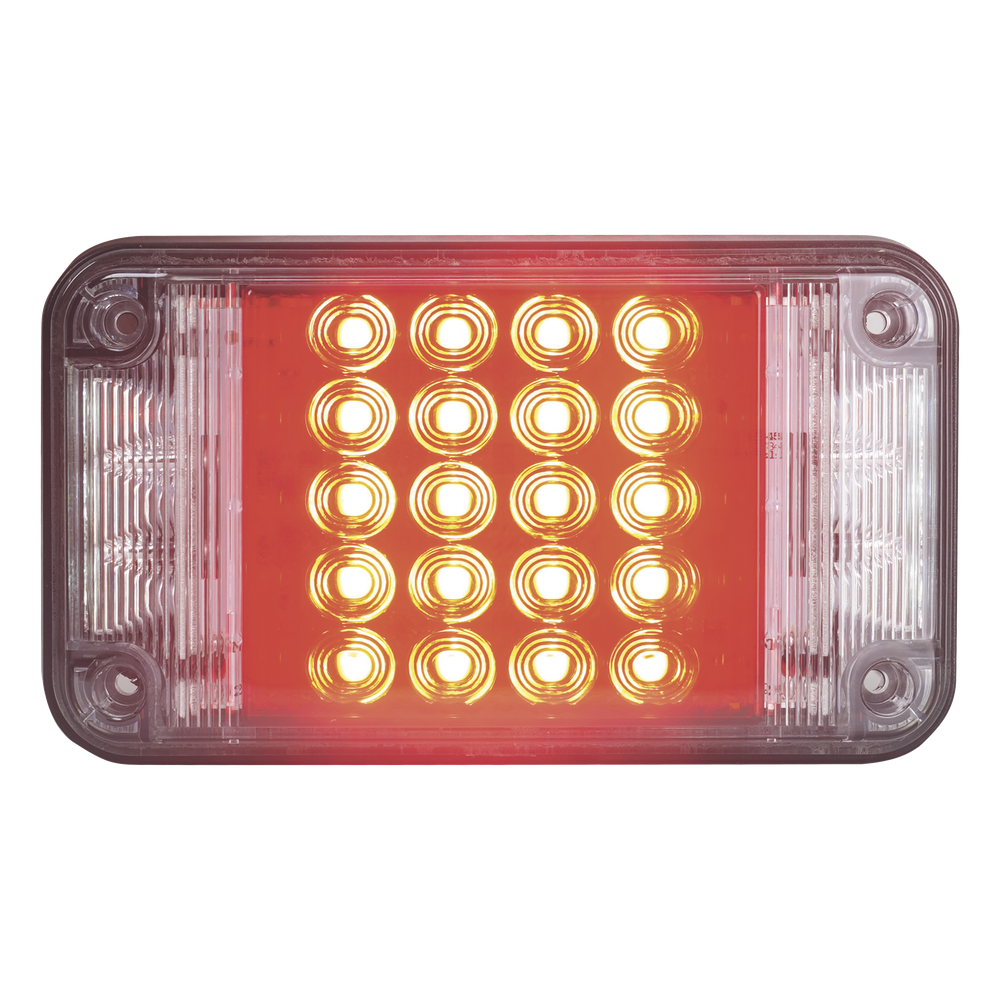 Luz de Advertencia de 7X4", Color Rojo, Con Luces de Trabajo, Ideal para Ambulancias