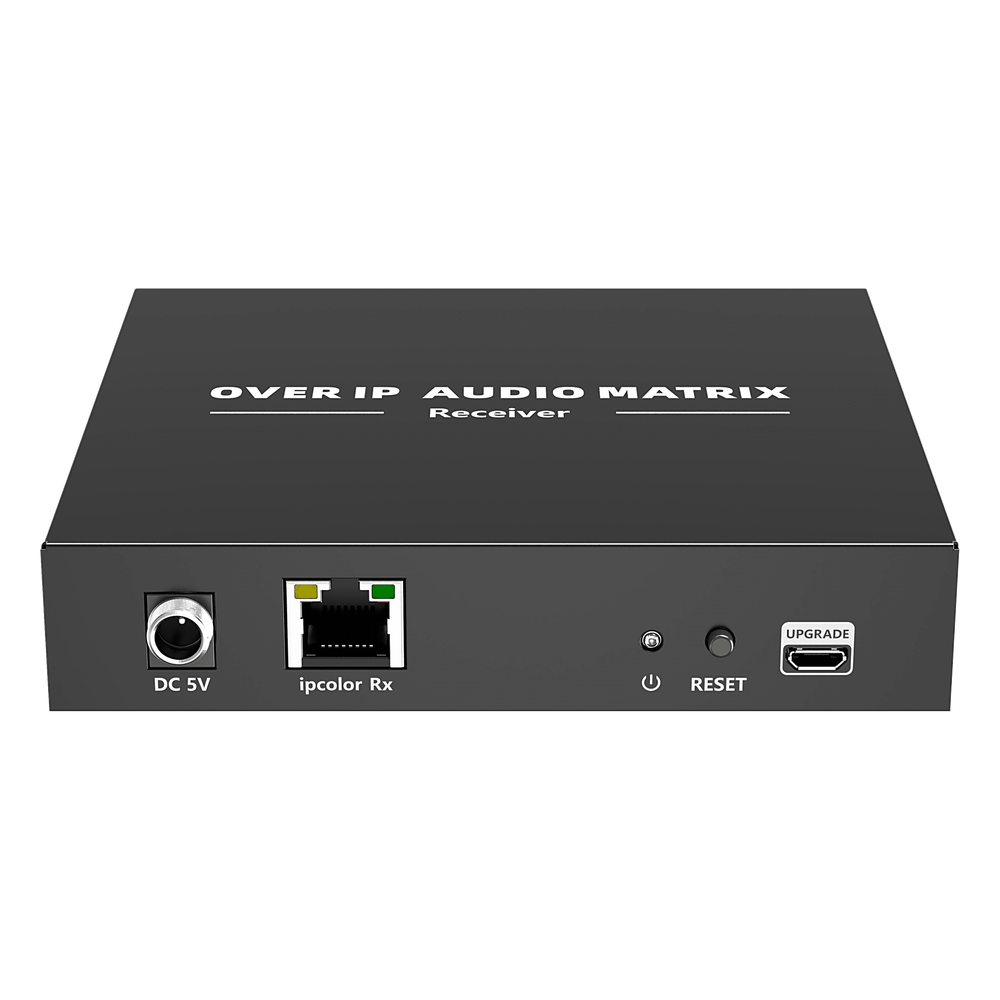 Extensor de Audio sobre IP | PCM 2.0 | 120 m | Matriz Flexible 1 a 1 / 1 a N / N a N | Interfaces Profesionales | Protección ESD | Solo Receptor