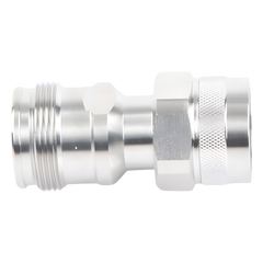 Adaptador en Línea de Conector 4.3-10 Hembra a N Macho, Bronce Blanco/ Plata/ Teflón.